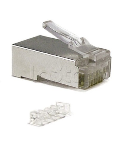 Коннектор RJ-45 под витую пару, категория 6 (50 µ/ 50 микродюймов), экранированный, универсальный (для одножильного и многожильного кабеля), со вставкой Cabeus 8P8C-SH-C6-TWP в Сергиевом Посаде Коннекторы и разъемы Pintop.ru