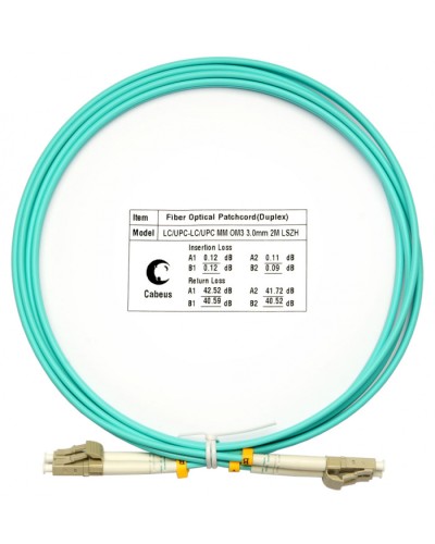 Шнур оптический duplex LC-LC 50/125 mm OM3 2м LSZH Cabeus FOP-50-LC-LC-2m в Сергиевом Посаде Патч-корды и пигтейлы Pintop.ru