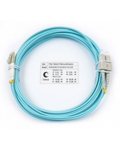 Шнур оптический duplex LC-SC 50/125 mm OM3 7м LSZH Cabeus FOP-50-LC-SC-7m в Сергиевом Посаде Патч-корды и пигтейлы Pintop.ru