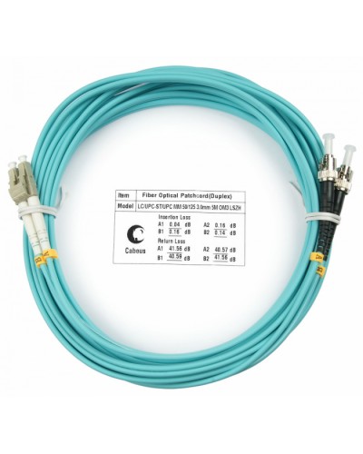 Шнур оптический duplex LC-ST 50/125 mm OM3 10м LSZH Cabeus FOP-50-LC-ST-10m в Сергиевом Посаде Патч-корды и пигтейлы Pintop.ru