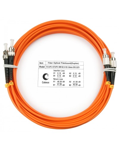 Шнур оптический duplex FC-ST 62,5/125 mm 5м LSZH Cabeus FOP-62-FC-ST-5m в Сергиевом Посаде Патч-корды оптические Pintop.ru