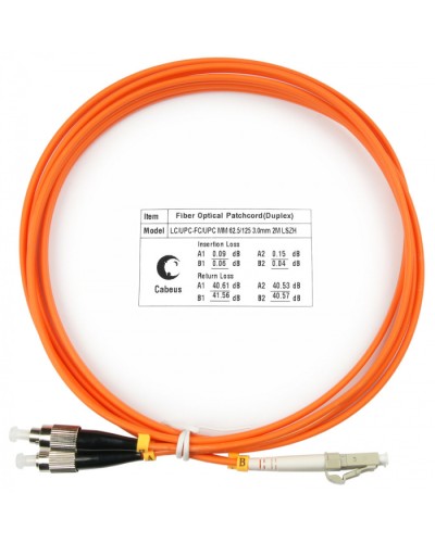 Шнур оптический duplex LC-FC 62,5/125 mm 1,5м LSZH Cabeus FOP-62-LC-FC-1,5m в Сергиевом Посаде Патч-корды оптические Pintop.ru
