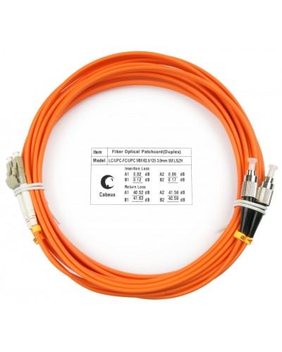 Шнур оптический duplex LC-FC 62,5/125 mm 5м LSZH Cabeus FOP-62-LC-FC-5m в Сергиевом Посаде Патч-корды оптические Pintop.ru