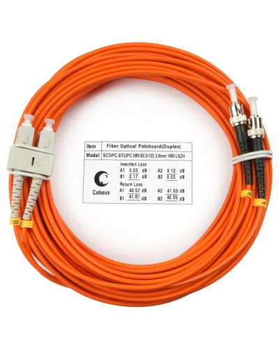 Шнур оптический duplex SC-ST 62,5/125 mm 25м LSZH Cabeus FOP-62-SC-ST-25m в Сергиевом Посаде Патч-корды оптические Pintop.ru