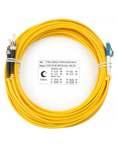 Шнур оптический duplex LC-ST 9/125 sm 15м LSZH Cabeus FOP(d)-9-LC-ST-15m в Сергиевом Посаде Патч-корды оптические Pintop.ru
