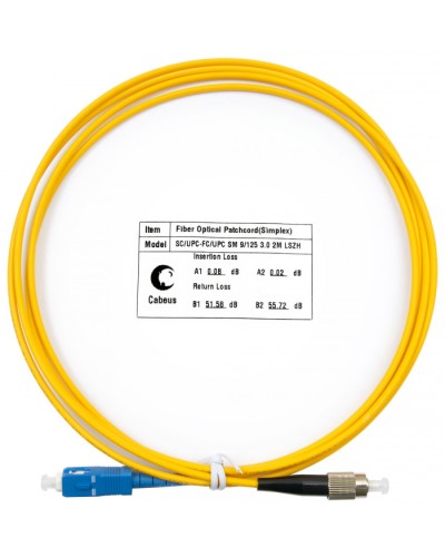 Шнур оптический simplex SC-FC 9/125 SM 2 м LSZH в Сергиевом Посаде Патч-корды оптические Pintop.ru