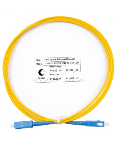 Шнур оптический simplex SC-SC 9/125 SM 1,5 м LSZH Cabeus FOP(s)-9-SC-SC-1,5M в Сергиевом Посаде Патч-корды оптические Pintop.ru