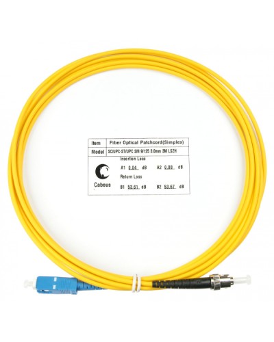 Шнур оптический simplex SC-ST 9/125 sm 3м LSZH Cabeus FOP(s)-9-SC-ST-3m в Сергиевом Посаде Патч-корды оптические Pintop.ru