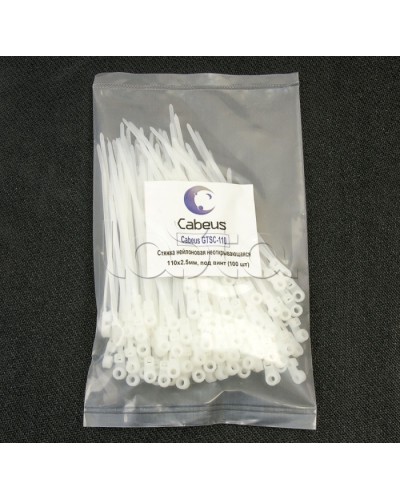Стяжка нейлоновая неоткрывающаяся, безгалогенная (halogen free), 110x2.5мм, под винт (100 шт) Cabeus GTSC-110 в Сергиевом Посаде Стяжки-хомуты Pintop.ru