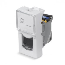 Модуль Keystone Jack RJ-45(8P8C), 180 градусов, категория 6a, экран. Cabeus (KJ-RJ45-Cat.6a-SH-180T-FP-L-22,5)