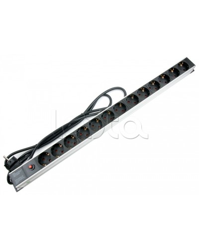 Блок евророзеток для 19 шкафов, 13 розеток, фильтр, 16 A Cabeus PDU-13P-F-2EU в Сергиевом Посаде Блоки розеток Pintop.ru