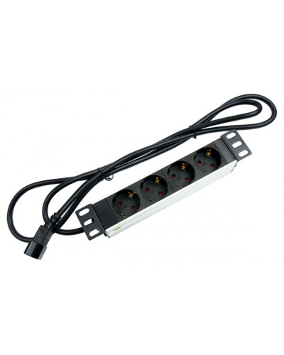 Блок евророзеток для 10 шкафов, горизонтальный, 4 розетки, 10 A Cabeus PDU-4P-2IEC в Сергиевом Посаде Блоки розеток Pintop.ru