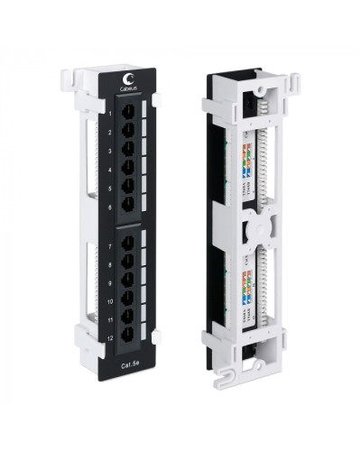 Патч-панель настенная, 12 портов RJ-45, категория 5е, с подставкой Cabeus PL-12-Cat.5e-WL-Dual IDC в Сергиевом Посаде Патч панель Pintop.ru