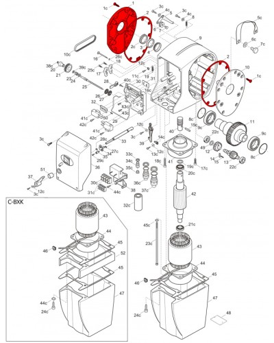 Правая крышка редуктора C-BX Came 119RICX026 в Сергиевом Посаде Запчасти для шлагбаумов и автоматики Pintop.ru