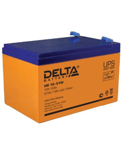Аккумулятор свинцово-кислотный Delta HR12-51W в Сергиевом Посаде Электротехническое оборудование Pintop.ru