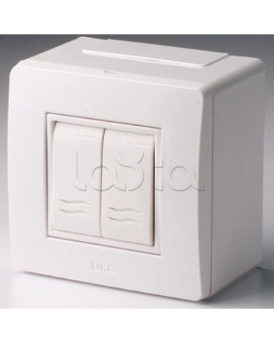 Коробка в сборе с 2-клавишным выключателем, коричневая DKC 10001B в Сергиевом Посаде Распределительные коробки Pintop.ru