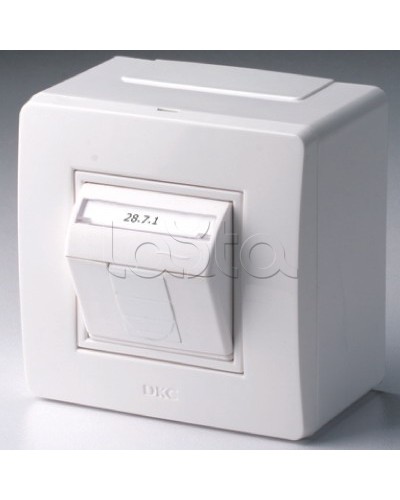 Коробка в сборе с 1 розеткой RJ45, кат.5е (телефон / компьютер), белая DKC 10665 в Сергиевом Посаде Распределительные коробки Pintop.ru
