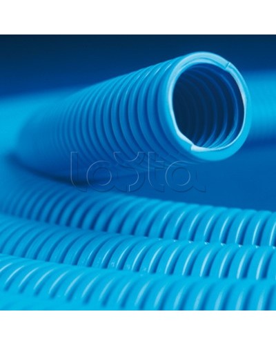 Труба ППЛ гибкая гофр. д.50мм, тяжёлая с протяжкой, 15м, цвет синий DKC 11550 в Сергиевом Посаде Труба гофрированная Pintop.ru