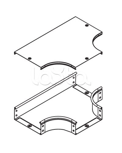 Крышка на ответвитель DPT Т-образный горизонтальный осн.600 DKC 38048 в Сергиевом Посаде Аксессуары для лотков Pintop.ru