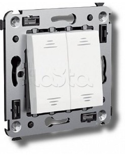 Выключатель двухклавишный в стену, Avanti, Ванильная дымка DKC 4405104 в Сергиевом Посаде Аксессуары для стоек и шкафов Pintop.ru