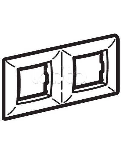 Рамка двухместная, белый RAL 9010, 4М, BRAVA DKC (75012W) в Сергиевом Посаде Аксессуары для кабель-канала Pintop.ru