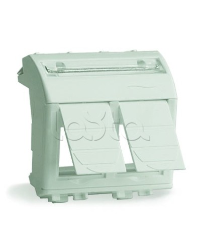 Адаптер для 2-х информационных разъемов Systimax, белый, 2мод DKC 76617B в Сергиевом Посаде Аксессуары для стоек и шкафов Pintop.ru