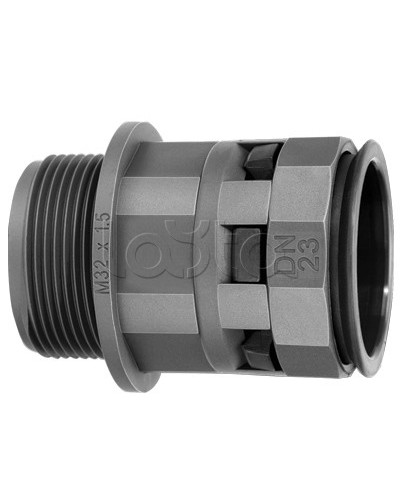 Муфта труба-коробка DN 29 мм, М40х1,5, полиамид, цвет черный DKC PAM29M40N в Сергиевом Посаде Повороты, муфты, тройники Pintop.ru