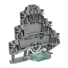 Зажим трех-уровневый c заземлением на нижнем уровне 2,5 кв.мм, серый DKC ZHL500GR