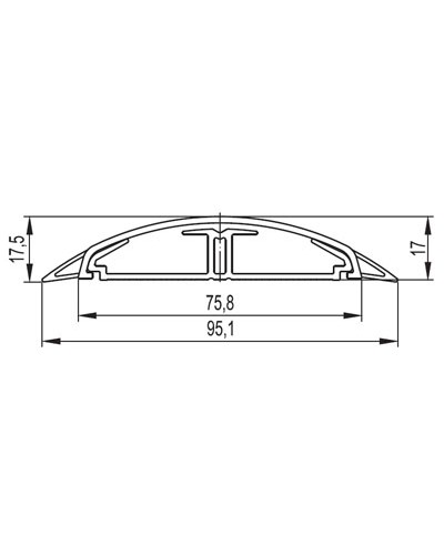 Кабель-канал напольный CSP-F 75x17 мм DKC 01332 в Сергиевом Посаде Кабель-канал Pintop.ru