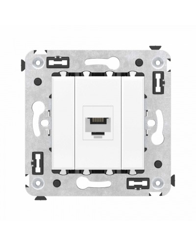 Телефонная розетка RJ-12 без шторки в стену одинарная, Avanti, Белое облако DKC (4400613) в Сергиевом Посаде Розетки компьютерные и телефонные Pintop.ru