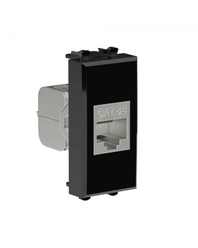 Avanti Компьютерная розетка RJ-45 без шторки модульная, кат.5е экран., Черный квадрат 1модуль DKC (4402761) в Сергиевом Посаде Коннекторы Pintop.ru