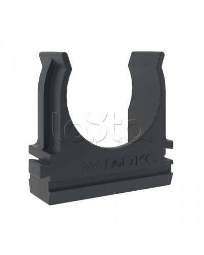 Держатель с защелкой D=25 (Черный) DKC (51025N) в Сергиевом Посаде Держатели, клипсы, скобы Pintop.ru