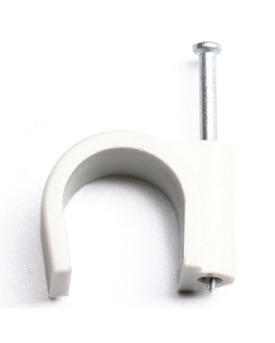 Скоба пластиковая с гвоздем, д.9 - 10мм DKC (51800) в Сергиевом Посаде Крепежные изделия Pintop.ru