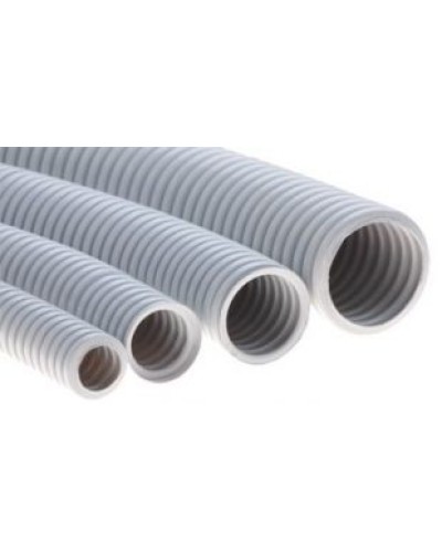 Труба ПВХ гибкая гофрированная д.25мм, тяжёлая без протяжки, 50м, цвет серый DKC 90525 в Сергиевом Посаде Труба гофрированная Pintop.ru