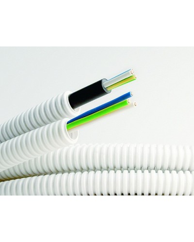 Электротруба ПВХ гибкая гофр. д.16мм, цвет серый, с кабелем ВВГнг(А)-LS 3х1,5мм² РЭК ГОСТ+, 50м DKC 9L91650 в Сергиевом Посаде Труба гофрированная Pintop.ru