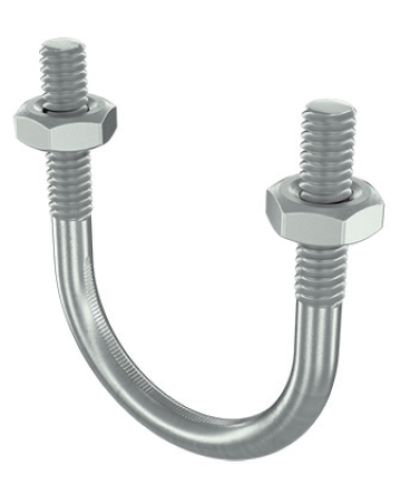 Скоба монтажная U-образная с резьбой М6 с гайками для труб d 1/2 DKC BHU11012 в Сергиевом Посаде Держатели, клипсы, скобы Pintop.ru