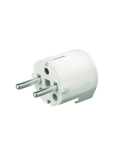 Вилка кабельная, бытовая с боковым вводом кабеля. Белая. IP20 16А 2P+E 230В DKC DIS13083 в Сергиевом Посаде Аксессуары для стоек и шкафов Pintop.ru