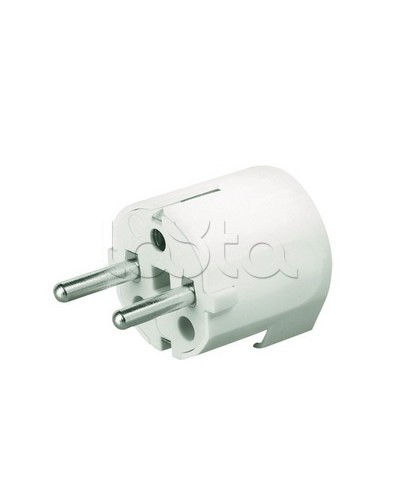 Вилка кабельная, бытовая с центральным вводом кабеля. Белая. IP20 16А 2P+E 230В DKC DIS1302063 в Сергиевом Посаде Аксессуары для стоек и шкафов Pintop.ru