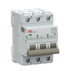 Выключатель автоматический AV-6 DC 3P 25A (C) 6kA EKF AVERES (mcb6-DC-3-25C-av)