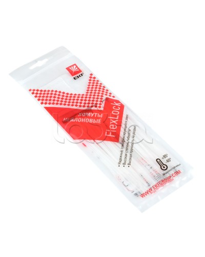 Хомут P6.6 стандартный (б), 2.5x150 (100шт) FlexLock PROxima EKF (plc-fl-ctsw-2.5x150) в Сергиевом Посаде Стяжки-хомуты Pintop.ru