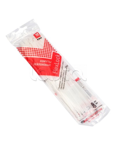 Хомут P6.6 стандартный (б), 2.5x200 (50шт) FlexLock PROxima EKF (plc-fl-ctsw-2.5x200-r) в Сергиевом Посаде Стяжки-хомуты Pintop.ru