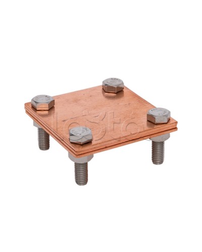 Зажим полоса 40 - полоса 40 (3 пластины 70x70мм) Cu EKF PROxima (lp-g3105-cu) в Сергиевом Посаде Крепежные изделия Pintop.ru
