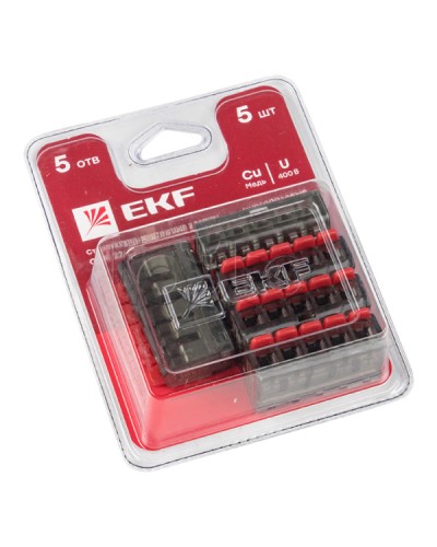 Клемма СМК 221-415 5 отверстий 0.2-4.0 мм2 блистер (5шт.) EKF PROxima (plc-smk-221-415b) в Сергиевом Посаде Клеммные колодки Pintop.ru