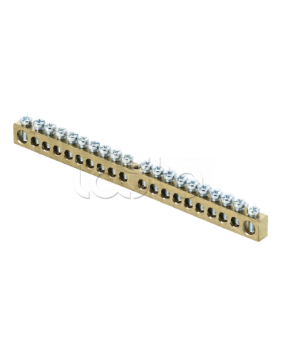 Шина PEN ноль-земля (6х9мм) 20 отверстий латунь крепеж по центру EKF PROxima (sn0-63-20) в Сергиевом Посаде Аксессуары для стоек и шкафов Pintop.ru