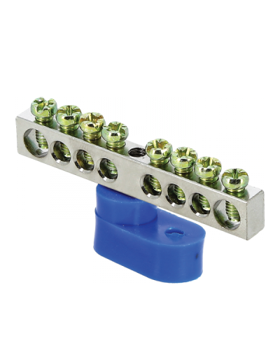 Шина 0 N (6x9мм) 8 отв. цинк синий угловой изолятор EKF PROxima (sn1-63-08-1) в Сергиевом Посаде Крепежные изделия Pintop.ru