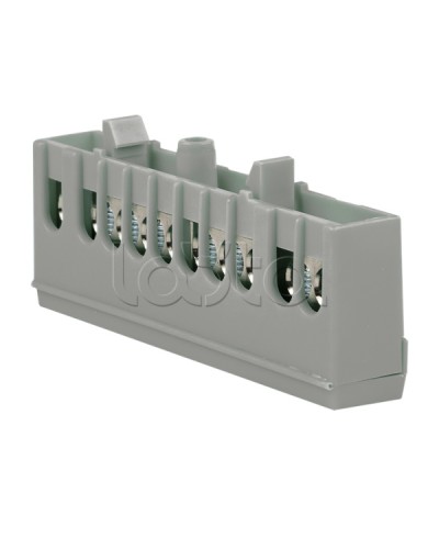 Шина фаза L (6х9мм) 10 отверстий латунь серый изолированный корпус на DIN-рейку EKF PROxima (sn0-63-10-is) в Сергиевом Посаде Клеммные колодки Pintop.ru