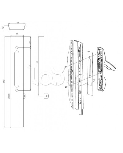 Накладка под опломбировку замка Elbox EMS-LP в Сергиевом Посаде Аксессуары для стоек и шкафов Pintop.ru