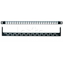 Коммутационная панель 19” наборная, UTP, 0,5U, 24 порта, черный Eurolan (27B-00-24-05BL)