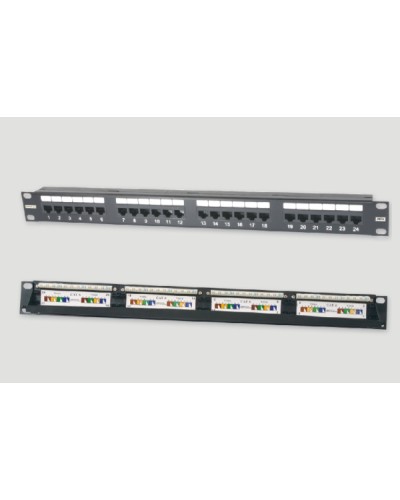 Патч-панель 19, 1U, 24xRJ45 категория 6 Eurolan (27B-U6-24BL) в Сергиевом Посаде Патч панель Pintop.ru