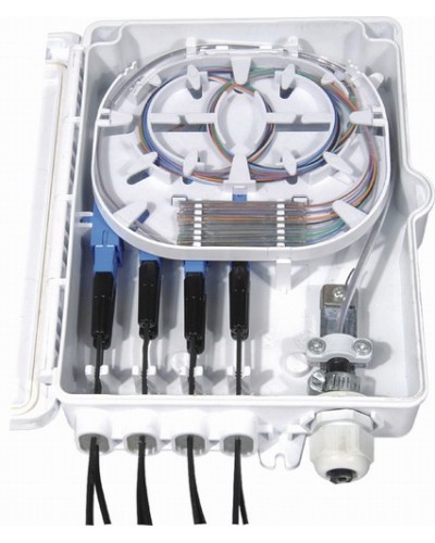 Бокс оптический настенный, 8 портов (SC, duplex LC), без пигтейлов и проходных адаптеров Hyperline FO-WBI-8A-GY в Сергиевом Посаде Кросс оптический Pintop.ru